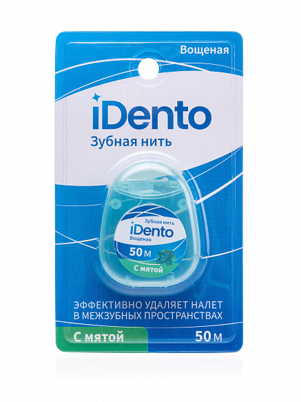 Зубная нить вощеная, плоская, 50 м