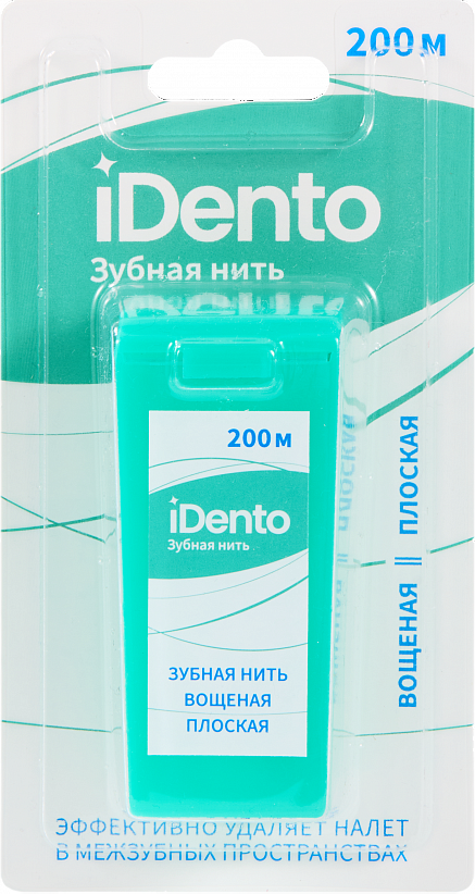 Зубная нить вощеная плоская, 200 м